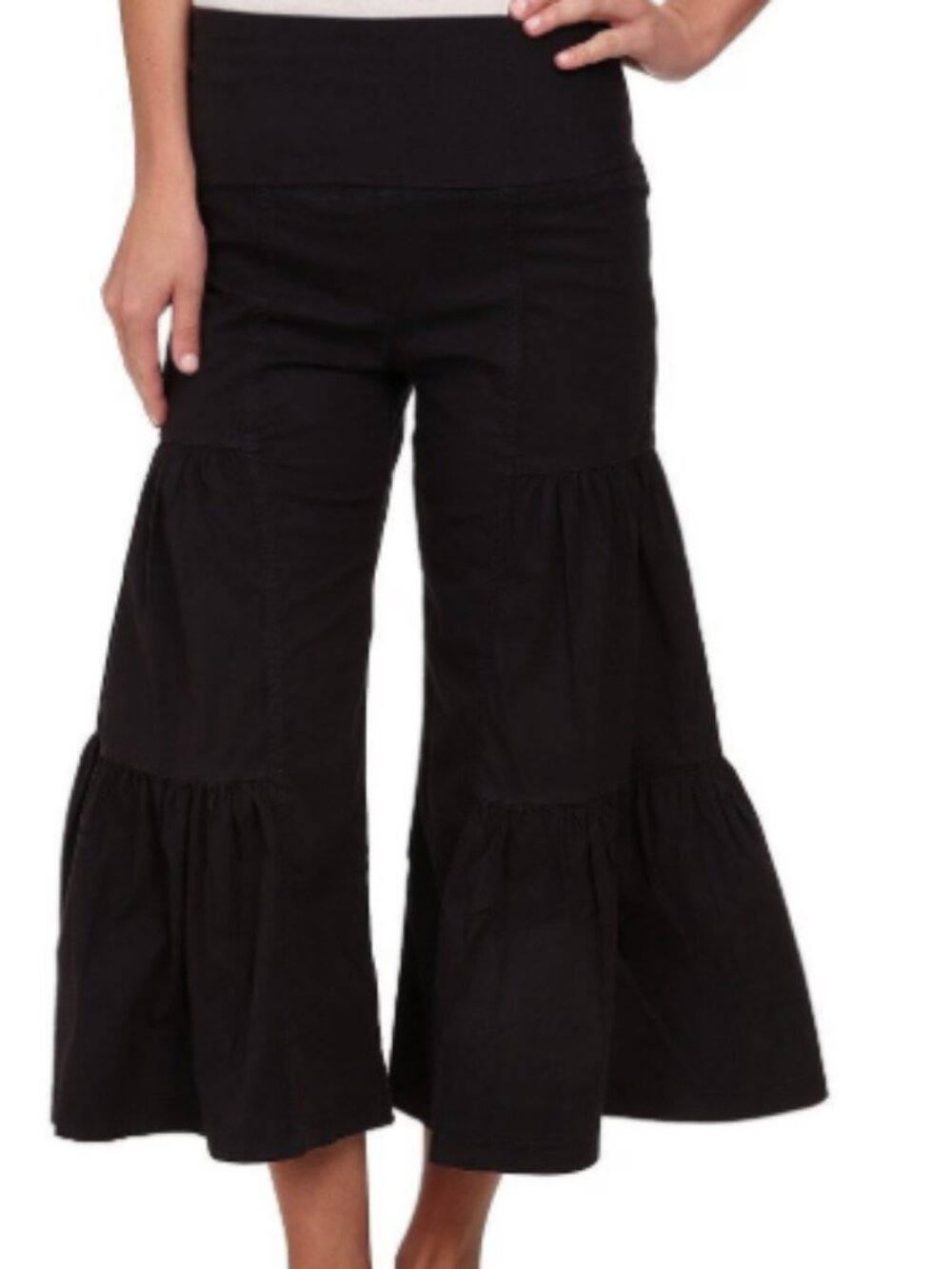 XCVI Cropped Palazzo Pants Gray Boho Size XS